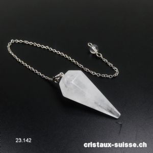 Pendule Cristal de Roche facetté 3,5 - 4 cm