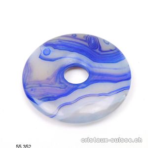 Agate bleue - indigo, Donut 3 cm