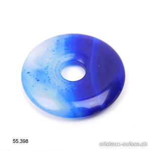 Agate bleue - indigo foncé, Donut 3 cm
