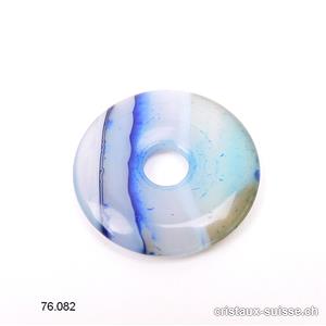 Agate bleue - indigo clair, Donut 3 cm. OFFRE SPECIALE