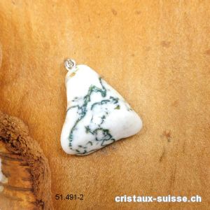 Pendentif Agate des Arbres avec boucle en argent 925. Pièce unique