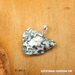 Pendentif Agate des Arbres avec boucle en argent 925. Pièce unique