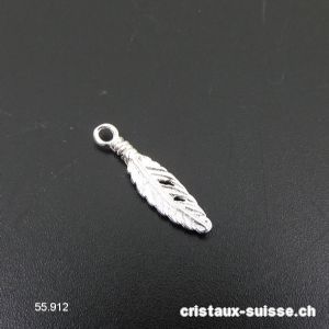 Charm Plume plate en argent 925, 18 mm