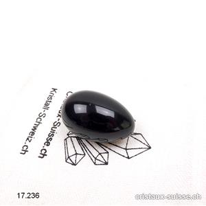 1 Oeuf YONI Obsidienne noire 3 x 2 cm. Taille S. Non percé