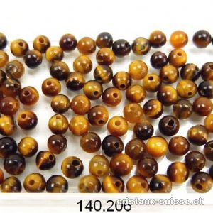 Oeil de tigre, boule percée 4,5 - 4,8 mm