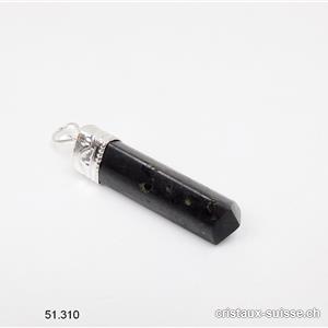 Pendentif Tourmaline noire polie 3,3-3,5 cm avec métal. Offre Spéciale