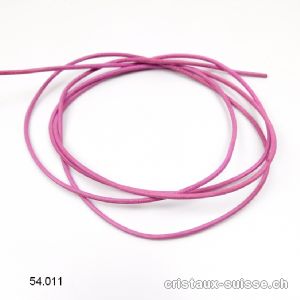 Cordon en cuir rose clair à nouer, 1,5 mm / 1 mètre