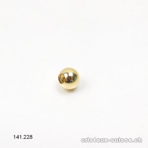 Perle 6 mm / trou 2,4 mm, argent 925 plaqué or