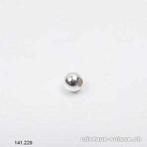 Perle 6 mm / trou 2,4 mm, argent 925