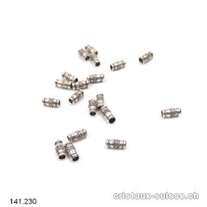 1 Tube Inca env. 5,3 x épais. 2,5 mm, en argent 925 patiné