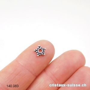 Etoile 7 mm, Intercalaire en argent 925 vieilli