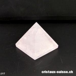 Pyramide Quartz rose très clair, base 4,3 cm x haut. 3,8 cm. Pièce unique