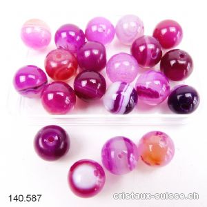 Agate rose pink, boule percée 8 - 8,5 mm. Offre Spéciale