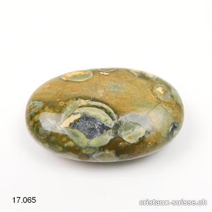 Rhyolite amazonienne brun - vert, pierre anti-stress arrondie 4,5 x 3 cm