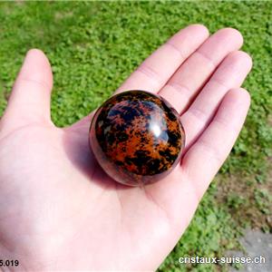 Boule Obsidienne acajou du Mexique Ø 4,1 cm. Pièce unique