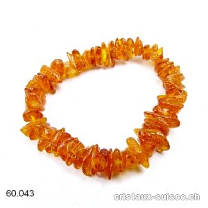 Bracelet Ambre de la Baltique 8 - 12 mm, élastique 18 - 19 cm. Taille M