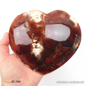 Coeur Cornaline naturelle 15,5 x 13 x 4 cm. Pièce unique 1'170 grammes