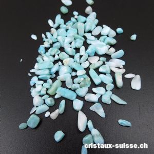 15 grammes Larimar, Granulés XS env.  2 à 10 mm. Offre Spéciale