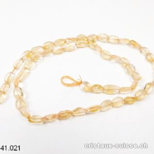 Rang Citrine claire, perles plates 5 à 7 mm / 40,5 cm