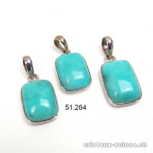 Pendentif Amazonite du Pérou 2,2 x 1,5 cm, en argent 925. OFFRE SPECIALE