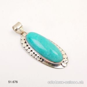 Pendentif Amazonite du Pérou en argent 925. Pièce unique, Qual. A