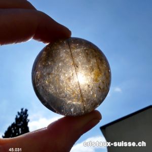 Boule Quartz fumé Rutile. Pièce unique 96 grammes