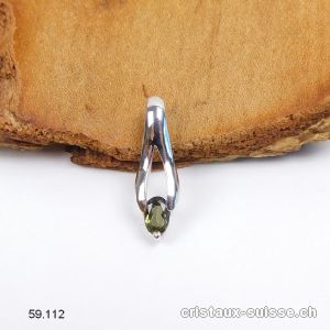 Pendentif Moldavite facettée en argent 925