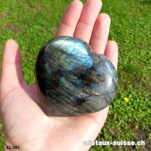Coeur Labradorite 7,5 cm. Pièce unique 275 grammes