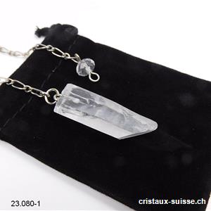 Pendule Cristal de roche, pointe brute Pièce unique 3,2 cm