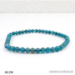 Bracelet Apatite bleue 4 - 4,5 mm, élastique 18,5 cm