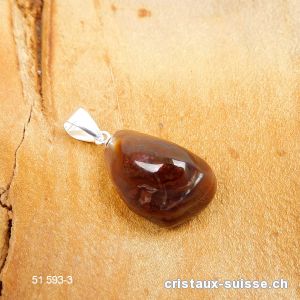 Pendentif Agate de Feu du Mexique avec boucle argent 925. Pièce unique
