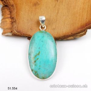 Pendentif Chrysocolle claire en argent 925. Pièce unique