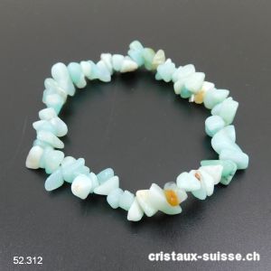 Bracelet Amazonite baroque, élastique 17 - 17,5 cm. Taille S