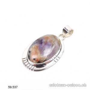 Pendentif Opale Morado du Mexique - Tiffany Stone en argent 925. Pièce unique