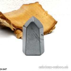 Hématite pointe polie satiné 5,1 cm. Pièce unique 88 grammes