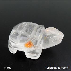 Tortue Cristal de roche, long. 4,5 cm