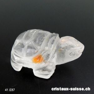 Tortue Cristal de roche, long. 4,5 cm