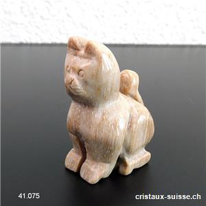 Chat Bois fossilisé clair 4,5 cm. Pièce unique