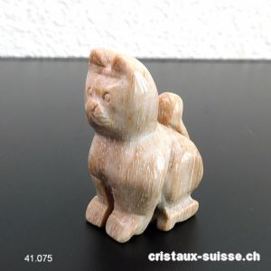 Chat Bois fossilisé clair 4,5 cm. Pièce unique