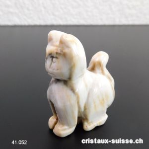 Chat Bois fossilisé clair 4,5 cm. Pièce unique