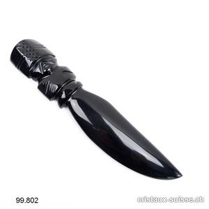 Couteau de rituel Obsidienne noire. Pièce unique 19 cm