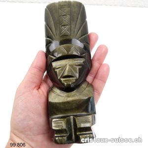 Statue Obsidienne dorée. Pièce unique 18 cm