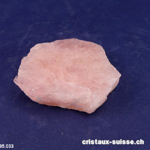 Quartz rose brut, 1 face polie. Pièce unique 119 grammes