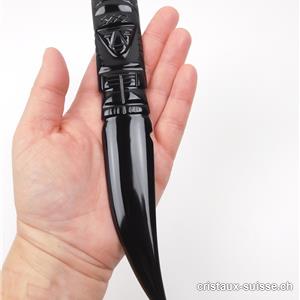 Couteau de rituel Obsidienne noire. Pièce unique 20 cm
