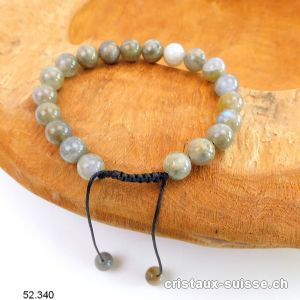 Bracelet Labradorite claire 8 mm, réglable