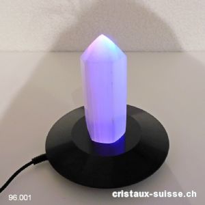 Sélénite pointe avec Support à LED. OFFRE SPECIALE