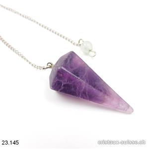 Pendule Fluorite violette facetté 3,5 - 3,8 cm. OFFRE SPECIALE