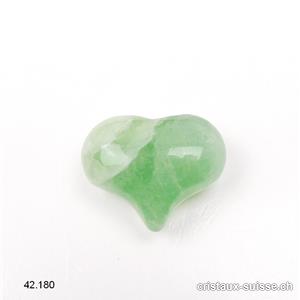 Coeur Fluorite verte  2,5 x 2 cm, bombé