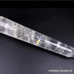 Vogel biterminé Cristal de Roche 3 x 24 facettes. L.  26 cm. Pièce unique 625 grammes