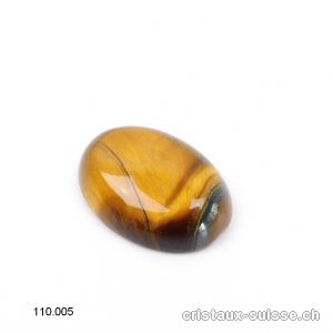 Oeil de Tigre Cabochon 17,5 - 18 x 12,5 - 13 mm, non percé